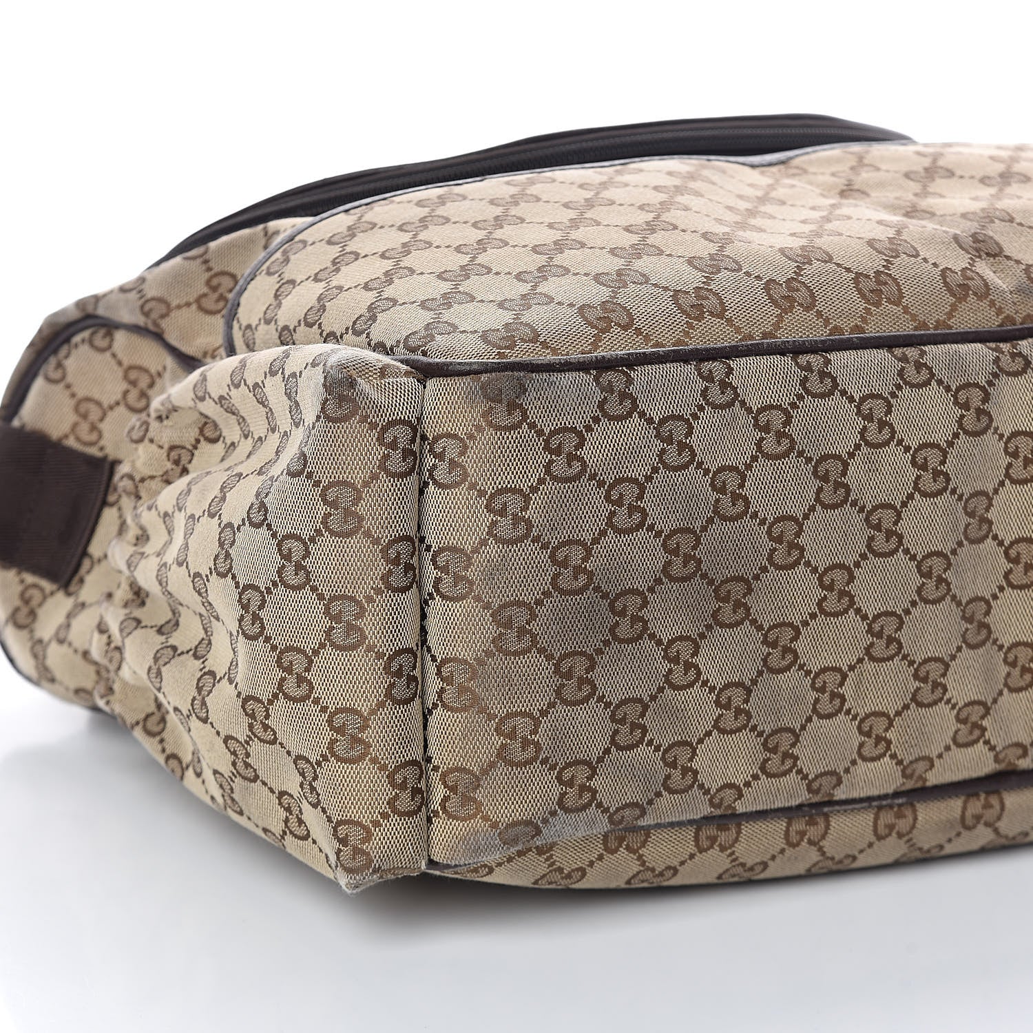Gucci Monogram Natural Pigskin Large Diaper Bag Beige Ebony Cocoa Dark Chocolate 7 of 8