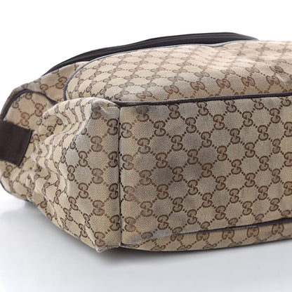 Gucci Monogram Natural Pigskin Large Diaper Bag Beige Ebony Cocoa Dark Chocolate 7 of 8