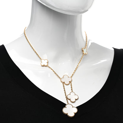 Van Cleef & Arpels 18K Yellow Gold Mother of Pearl 6 Motifs Magic Alhambra Necklace 2 of 4