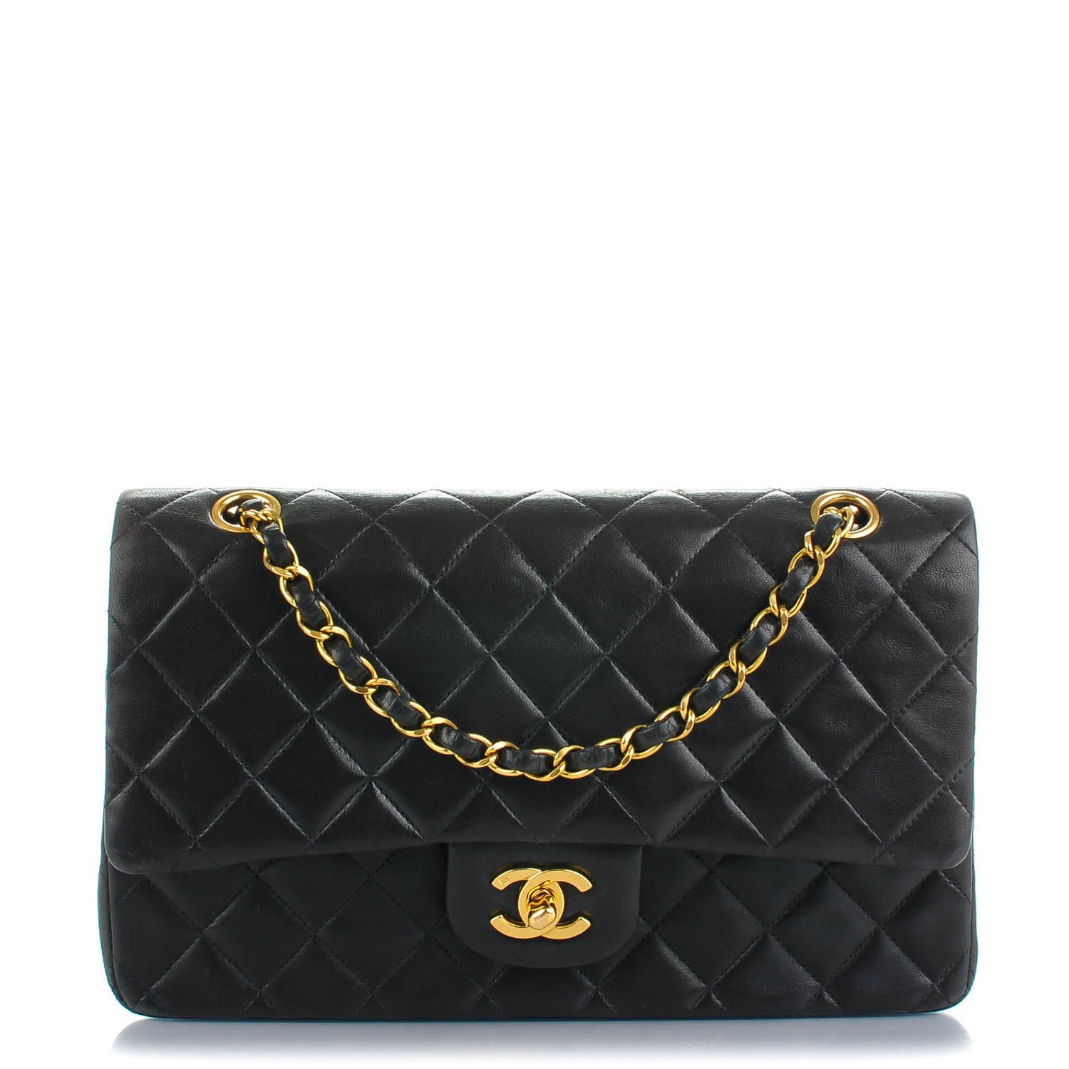Chanel Lambskin Quilted Medium Double Flap Black 1 of 8