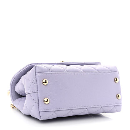 Chanel Caviar Quilted Extra Mini Coco Handle Flap Light Purple 4 of 10