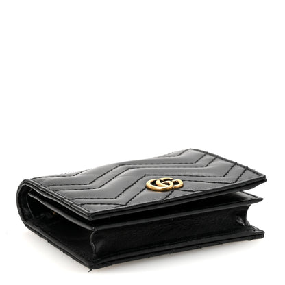 Gucci Calfskin Matelasse GG Marmont Card Case Wallet Black 7 of 16
