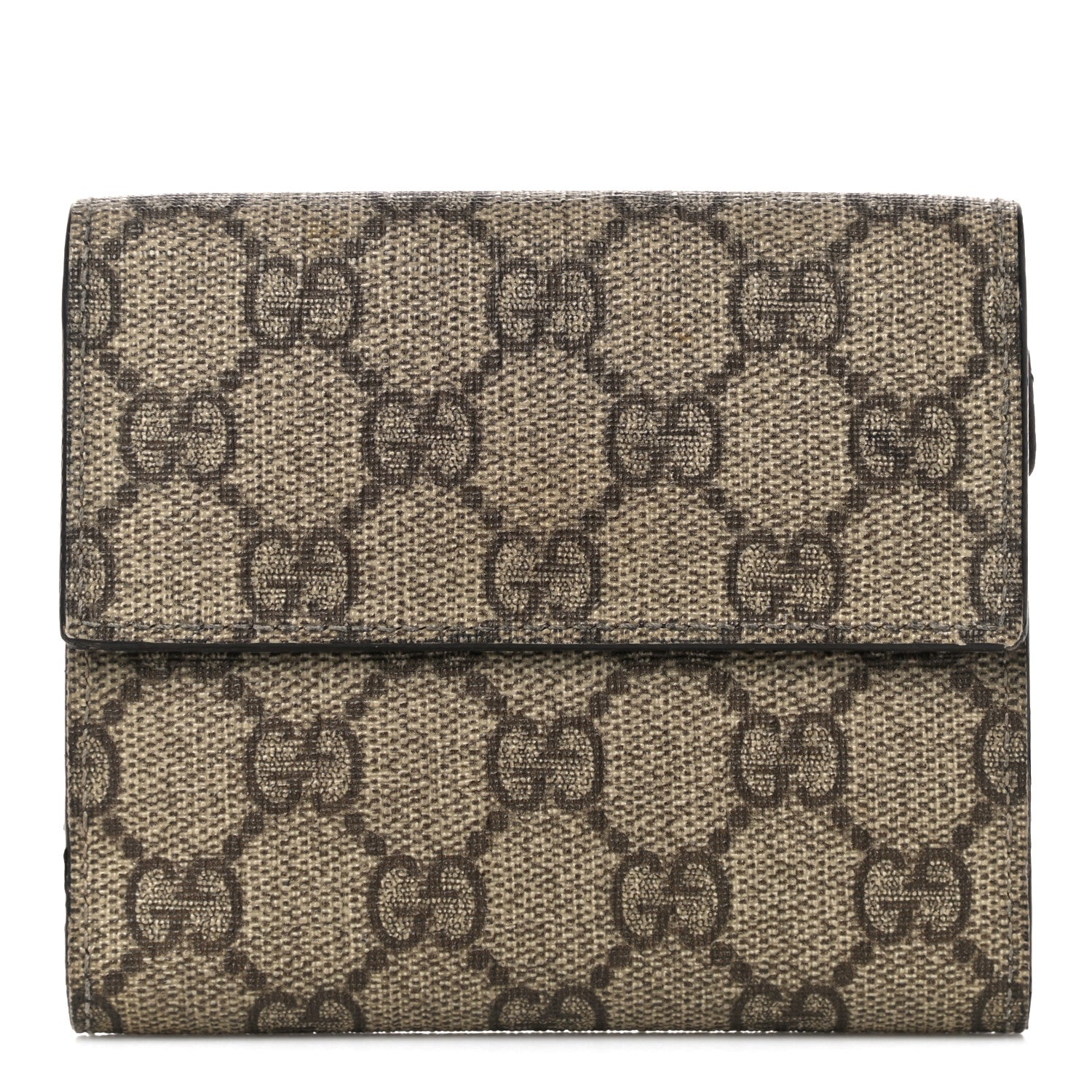 Gucci GG Plus Monogram Ladies GG French Flap Wallet Beige Ebony Cocoa 1 of 12