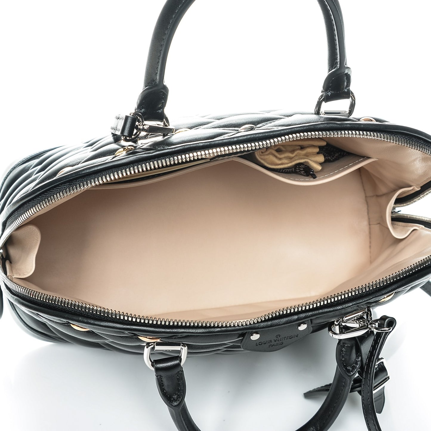 Lambskin Studded Malletage Alma PM Black