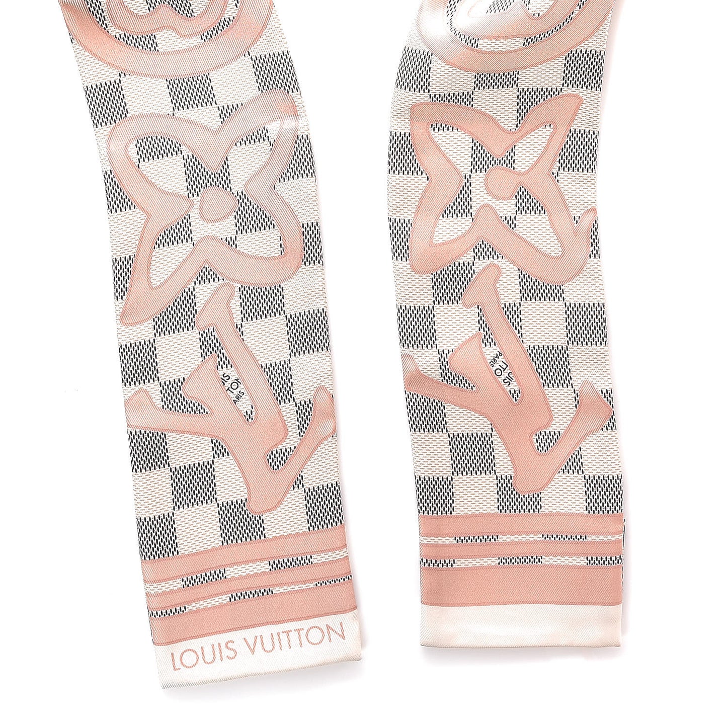 Silk Damier Azur Tahitienne Bandeau Rose Ballerine