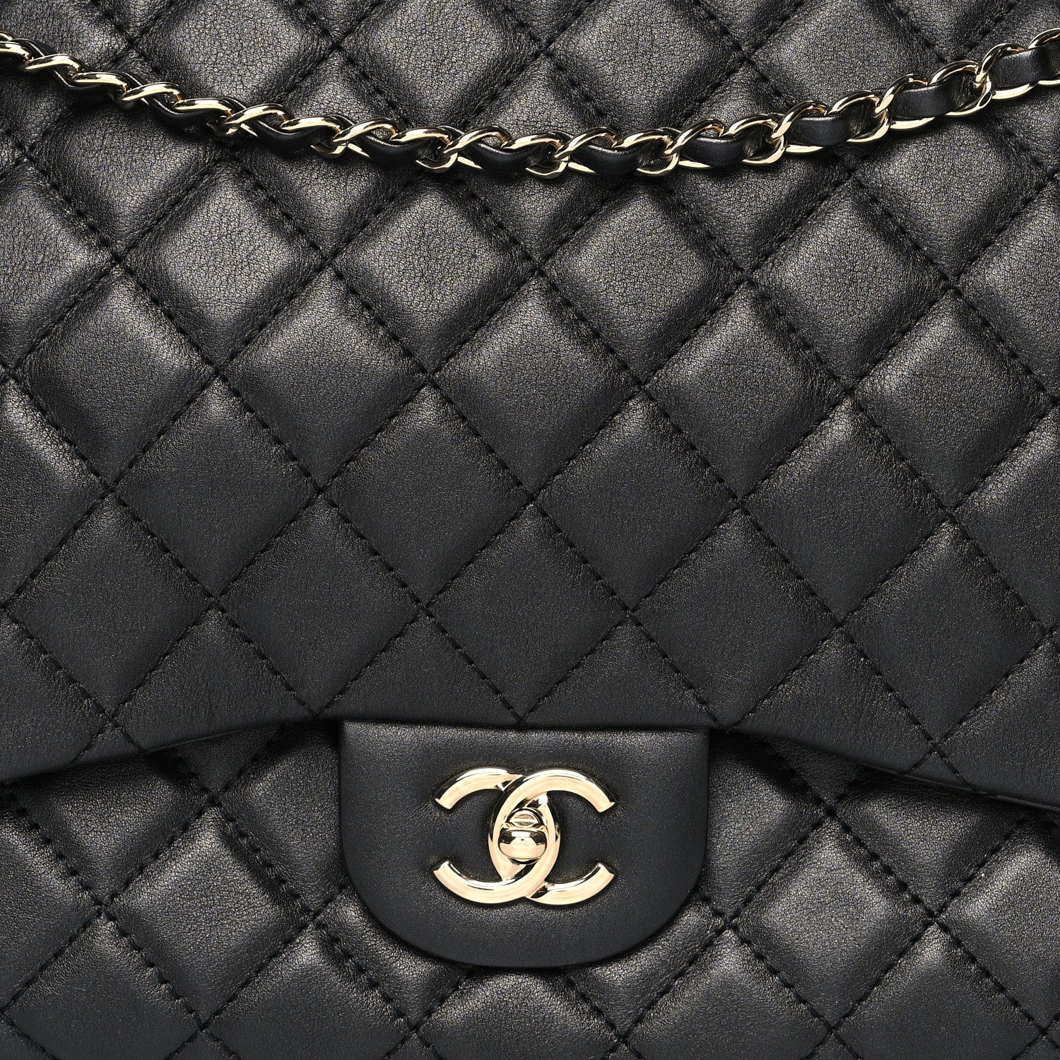 Chanel Metallized Calfskin Quilted Small XXL Travel Flap Bag Black 8 of 12