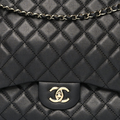 Chanel Metallized Calfskin Quilted Small XXL Travel Flap Bag Black 8 of 12