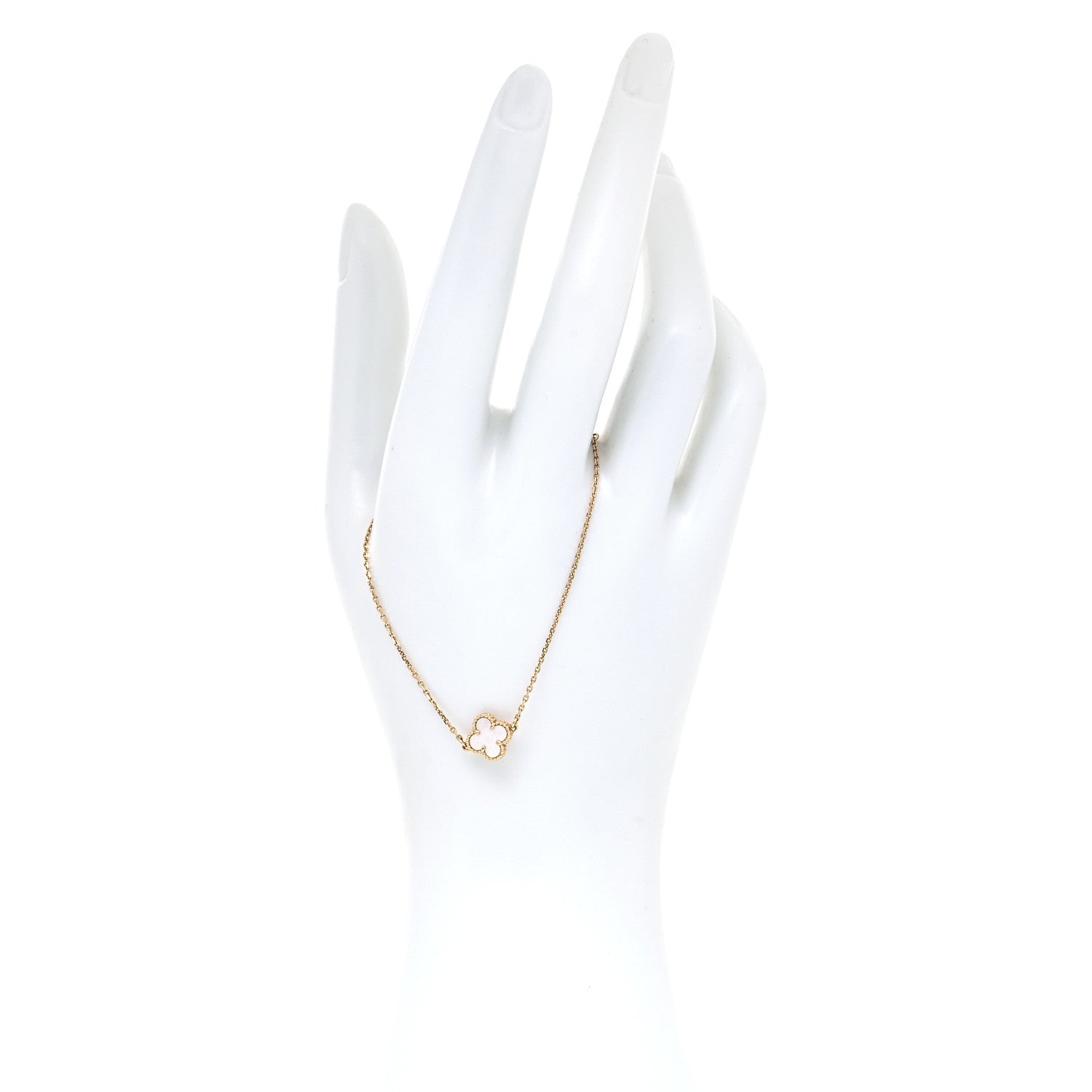Van Cleef & Arpels 18K Yellow Gold Mother of Pearl Sweet Alhambra Bracelet 2 of 7