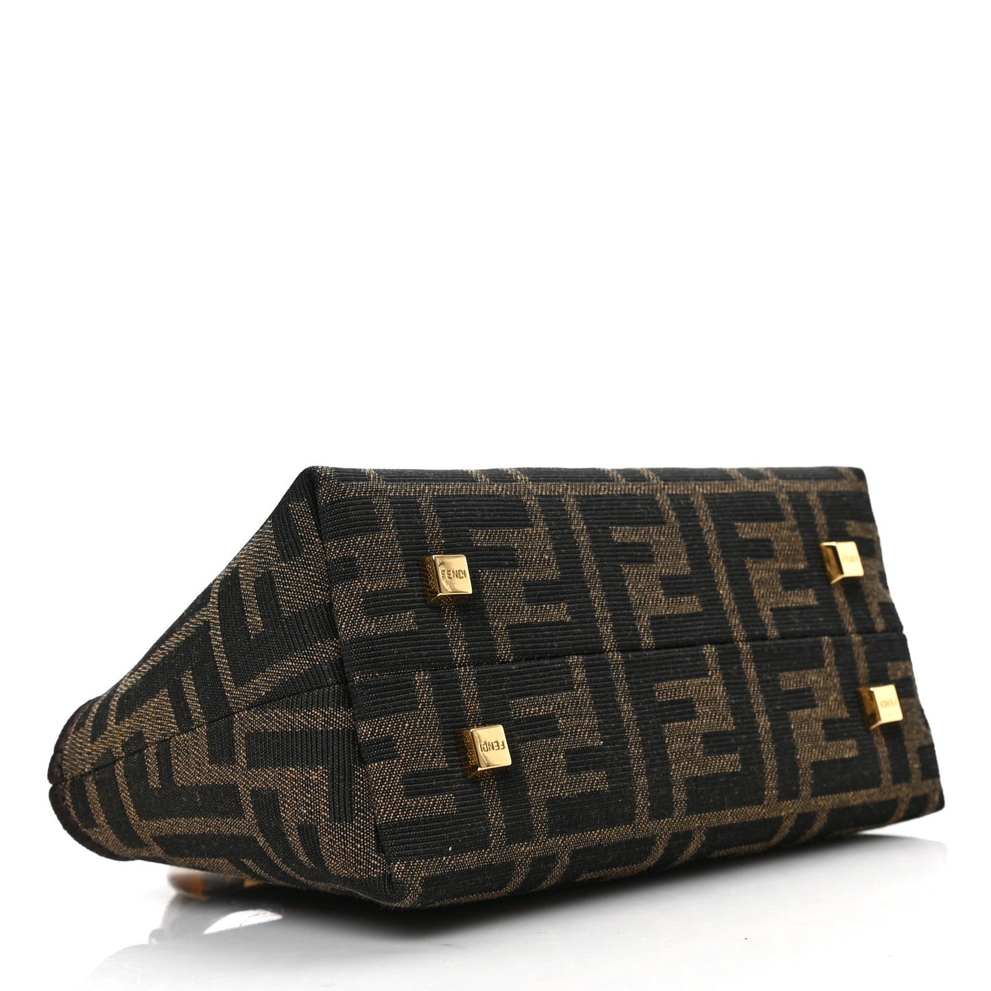 Fabric Jacquard Vitello King Plexiglass FF 1974 Logo Embroidered Mini By The Way Top Handle Boston Bag Tobacco Moro Sand