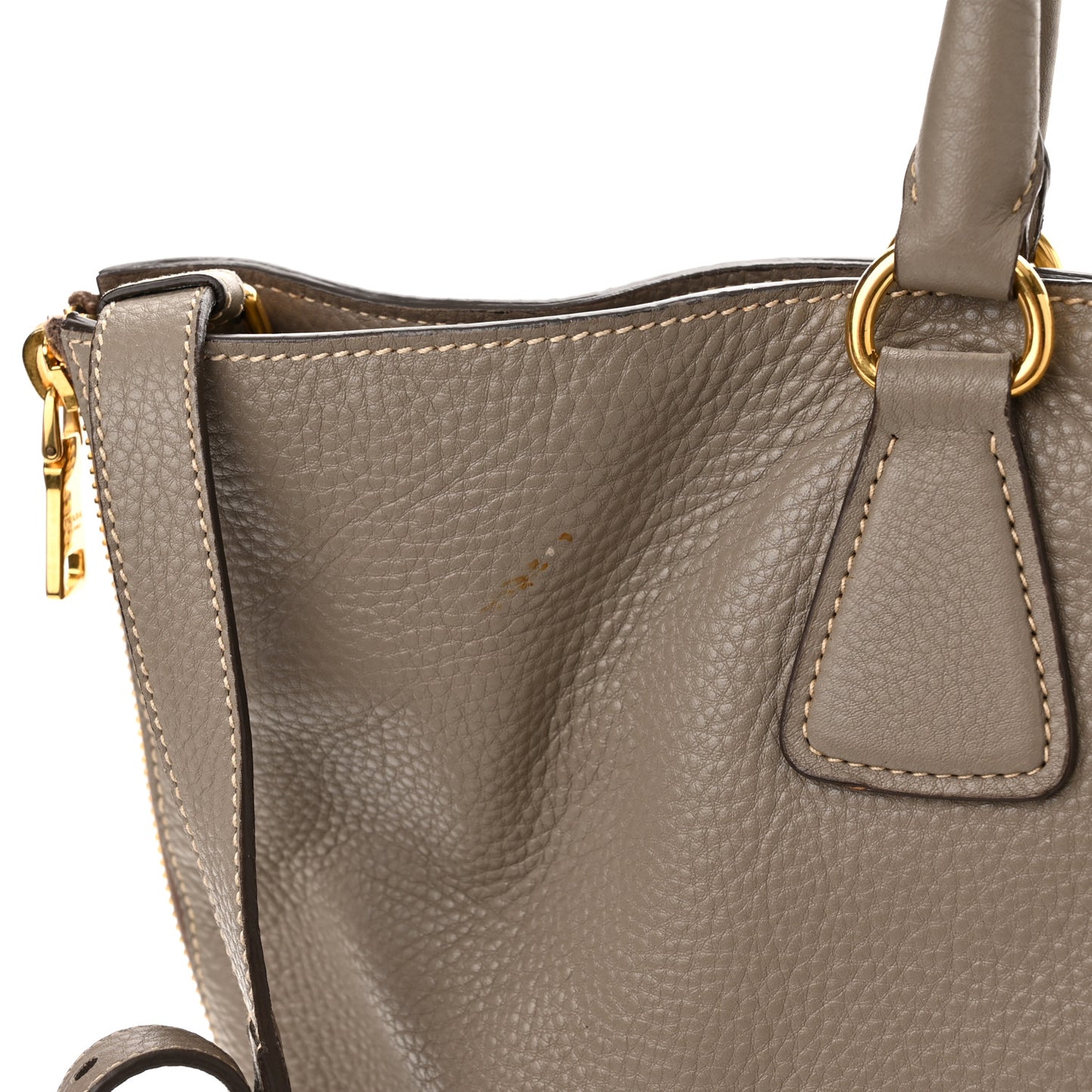 Vitello Daino Zippered Tote Argilla