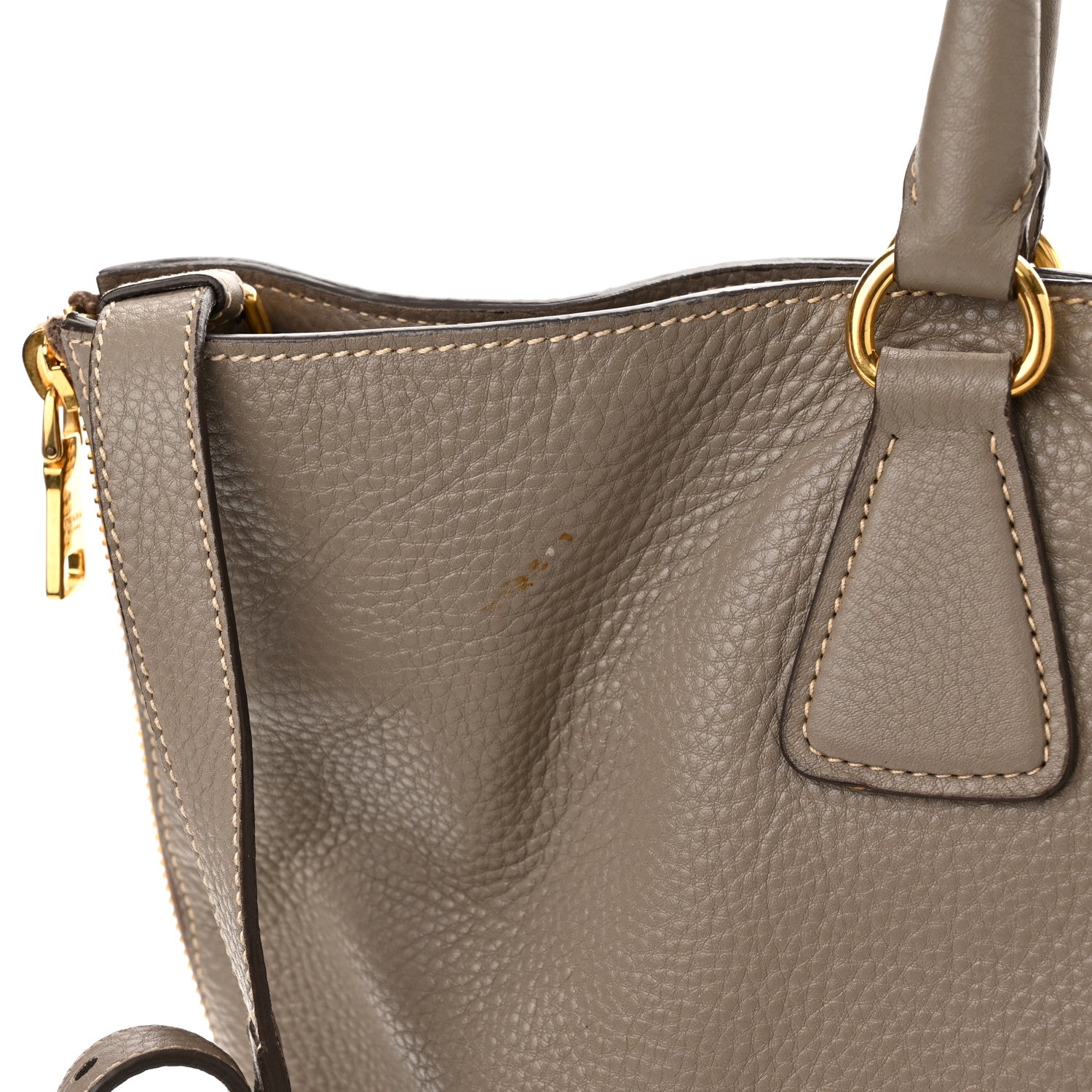 Prada Vitello Daino Zippered Tote Argilla 12 of 14