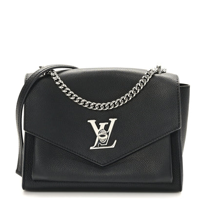 Louis Vuitton Soft Calfskin Mylockme Chain Bag BB Black 1 of 8