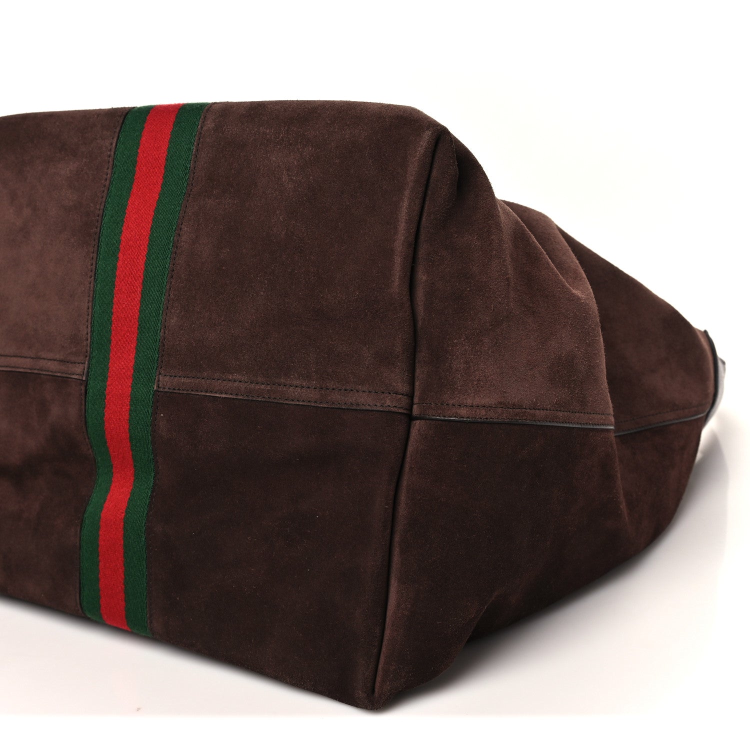 Gucci Suede Textured Dollar Calfskin Web Medium Jackie 1961 Crossbody Bag Brown 9 of 9
