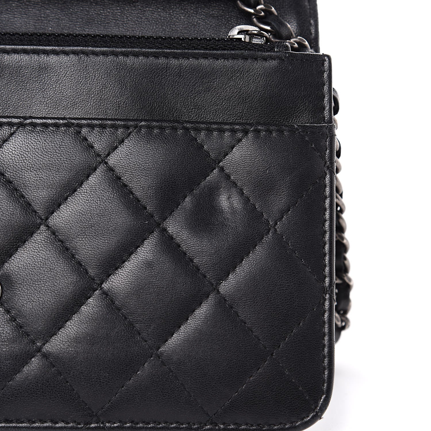 Chanel Lambskin Quilted Boy Wallet On Chain WOC Black 17 of 18