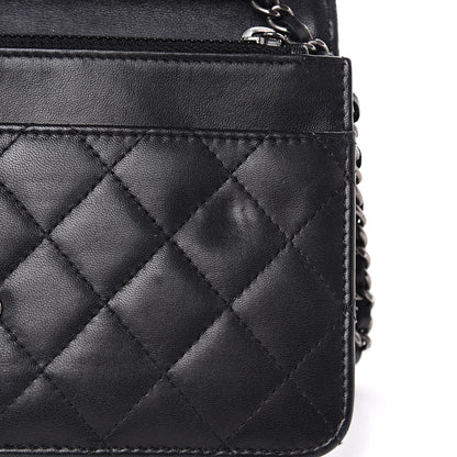 Chanel Lambskin Quilted Boy Wallet On Chain WOC Black 17 of 18