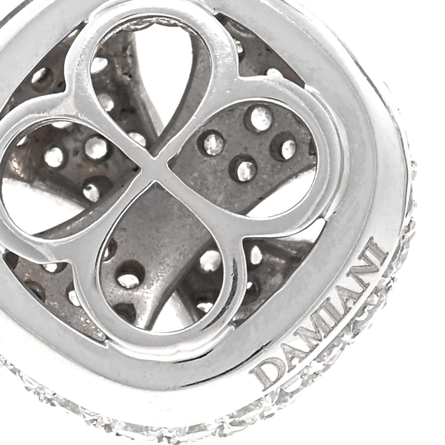 Damiani 18K White Gold Diamond Clover Pendant Necklace 4 of 5