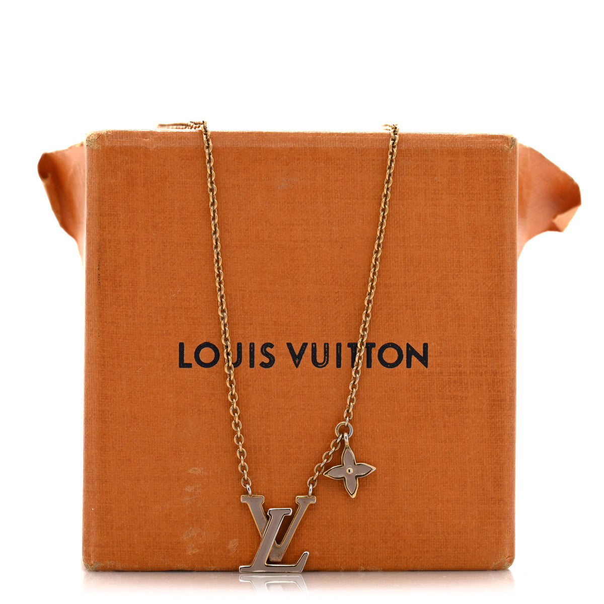 Enamel LV Iconic Necklace Marron Clair