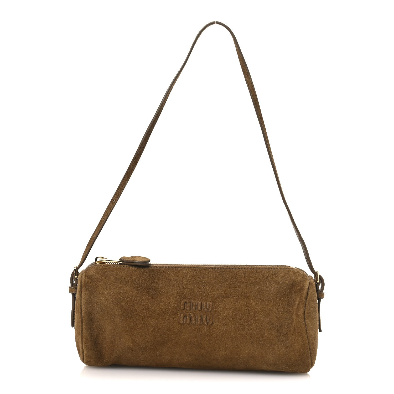 Miu Miu Suede Pouch Olive Green 1 of 9