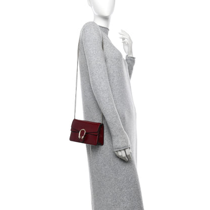 Gucci Crinkled Patent Mini Dionysus Shoulder Bag Rosso Ancora Red 2 of 9