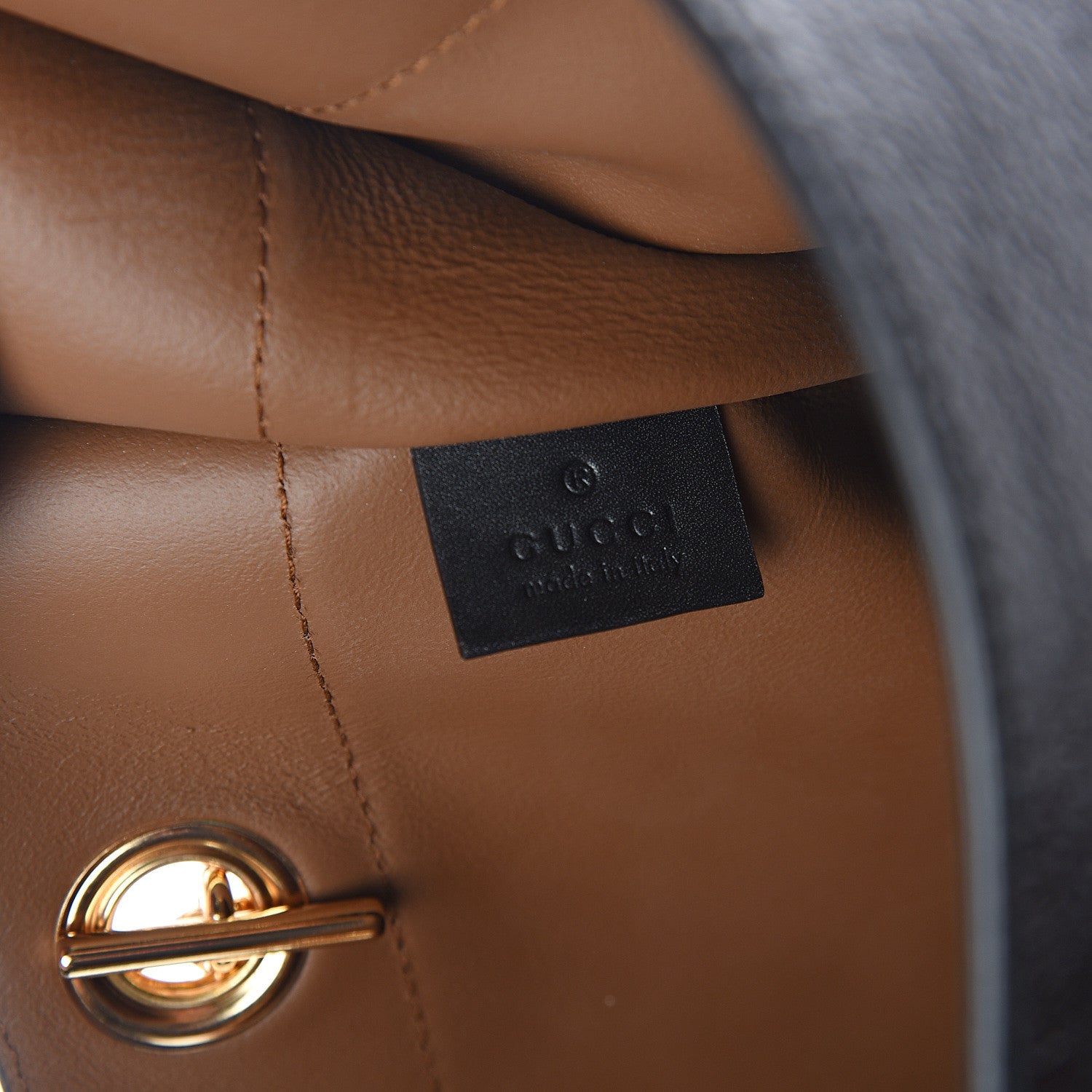 Gucci Suede Patent Large Rajah Chain Tote Nocciola Black 7 of 10