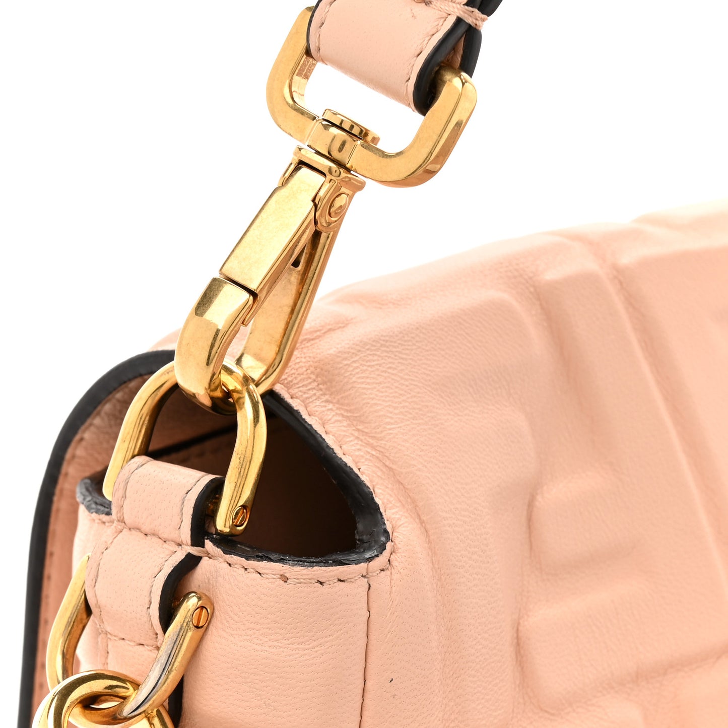 Nappa FF 1974 Embossed Baguette Baby Pink