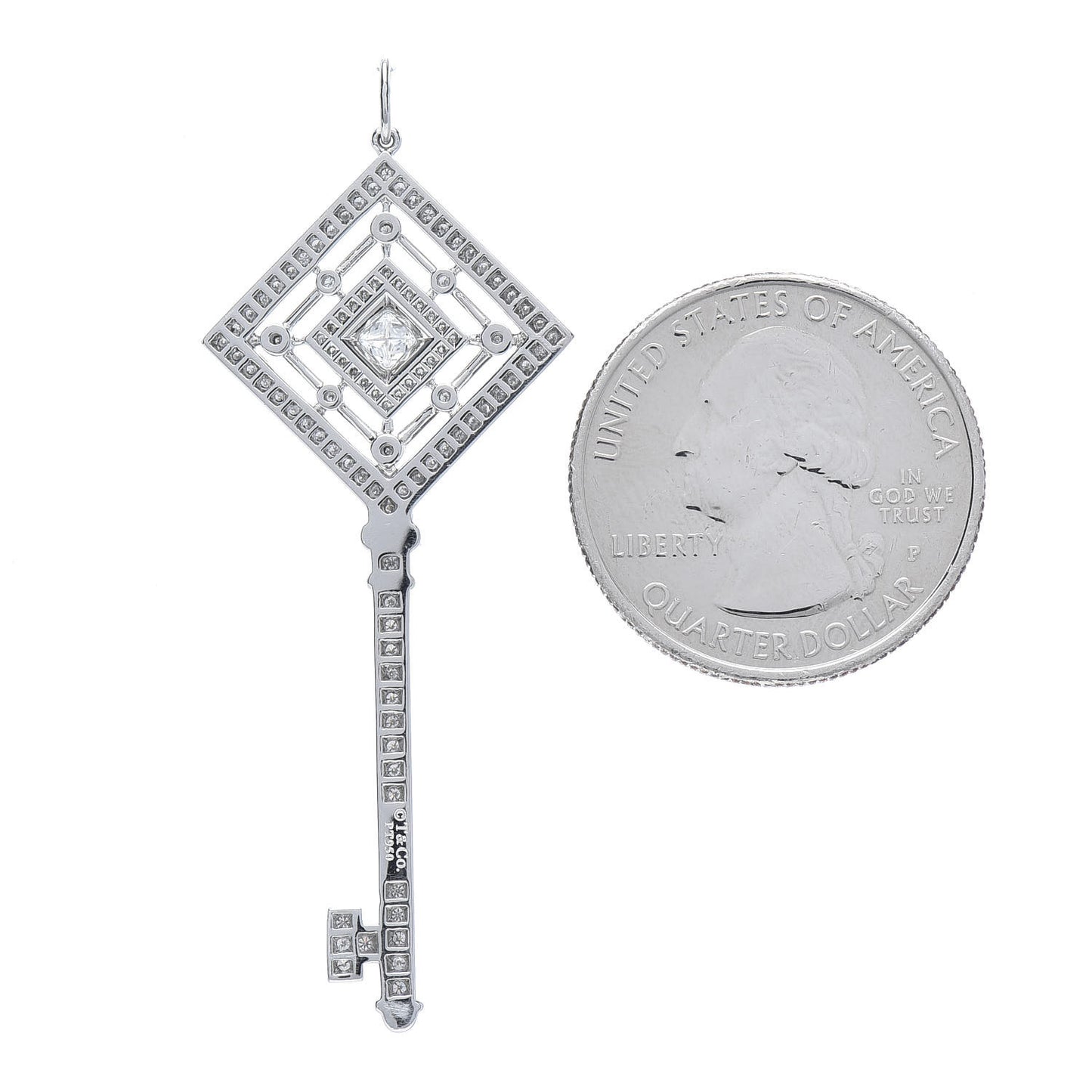 Platinum Diamond Grace Key Pendant