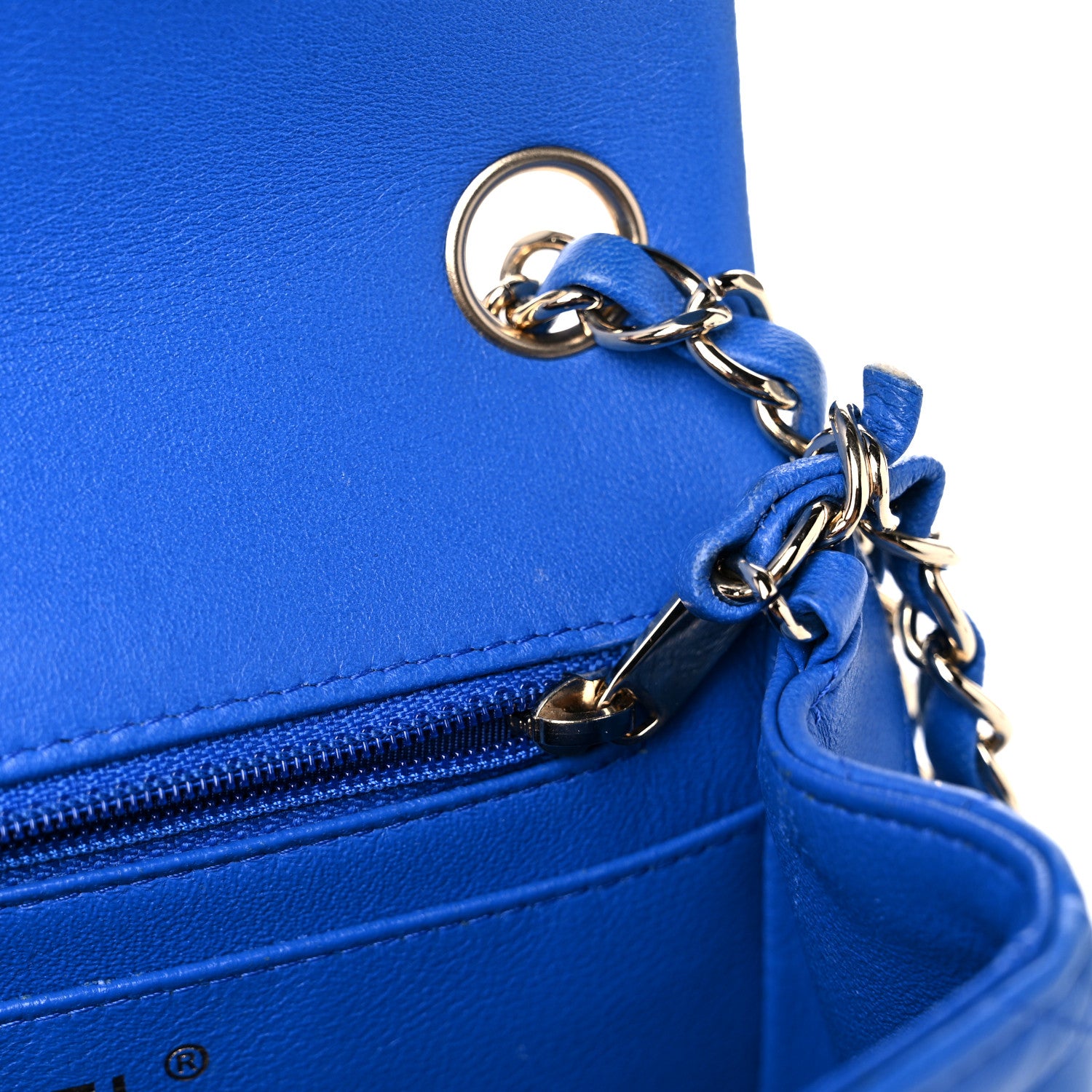 Chanel Lambskin Quilted Mini Square Flap Blue 11 of 19