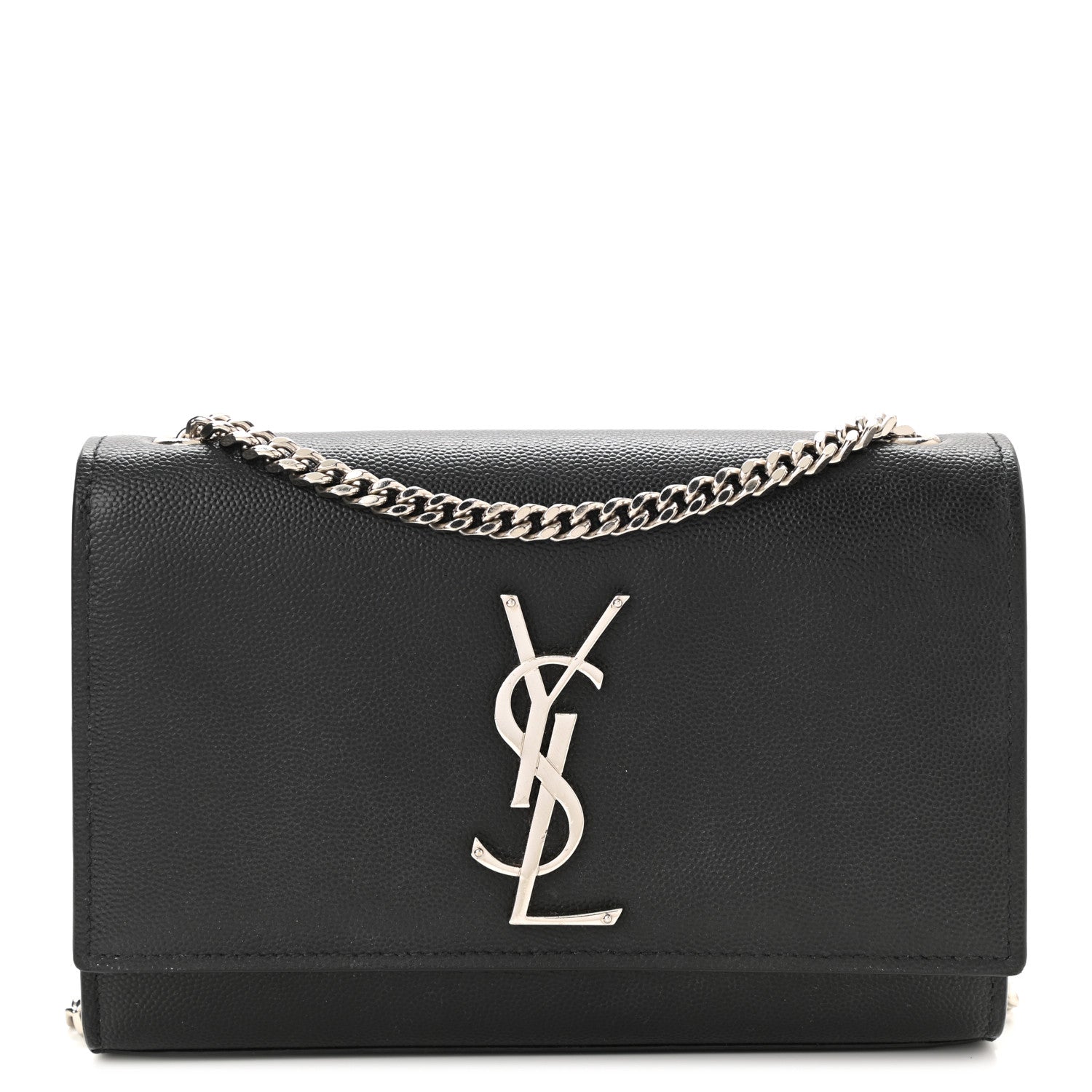 Saint Laurent Grain De Poudre Small Monogram Kate Satchel Black 1 of 10