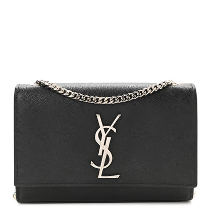 Saint Laurent Grain De Poudre Small Monogram Kate Satchel Black 1 of 10