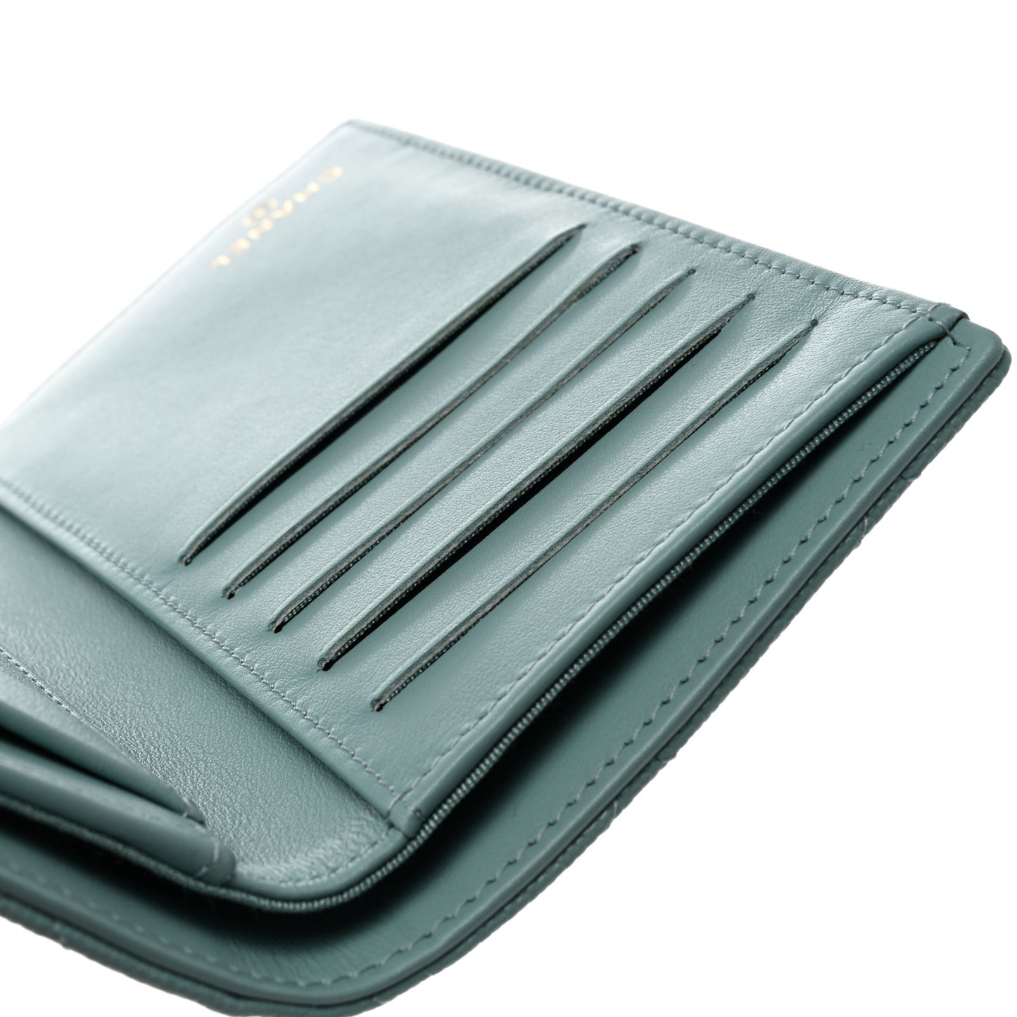 Caviar Quilted Medium Flap Wallet Light Blue