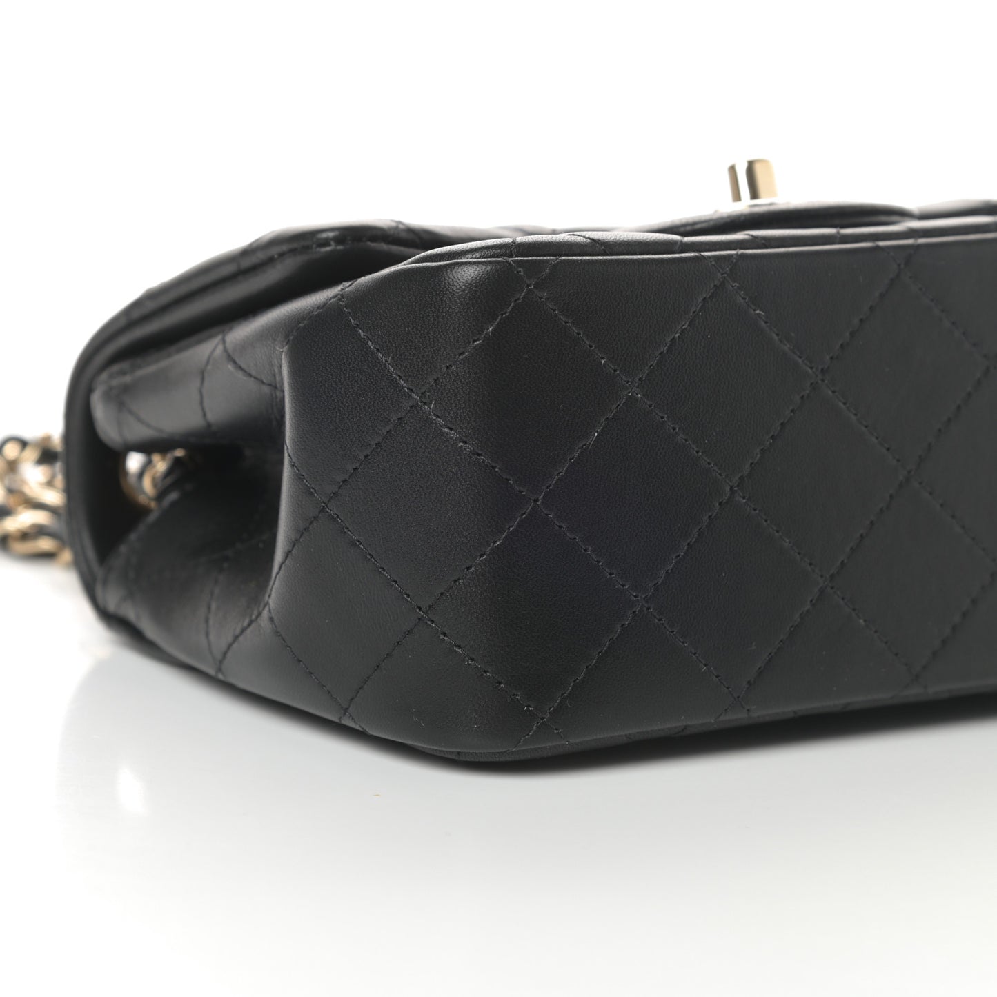 Lambskin Quilted Mini Square Flap Black