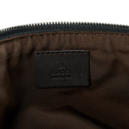 Gucci Denim Monogram Boat Pochette Dark Brown 6 of 10