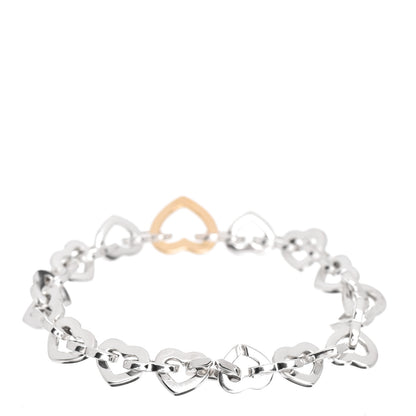 Tiffany Sterling Silver 18K Yellow Gold Heart Links Bracelet 3 of 4