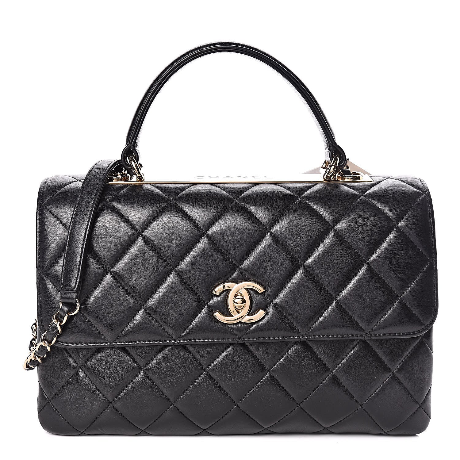 Chanel Lambskin Quilted Medium Trendy CC Flap Dual Handle Bag Black 1 of 10