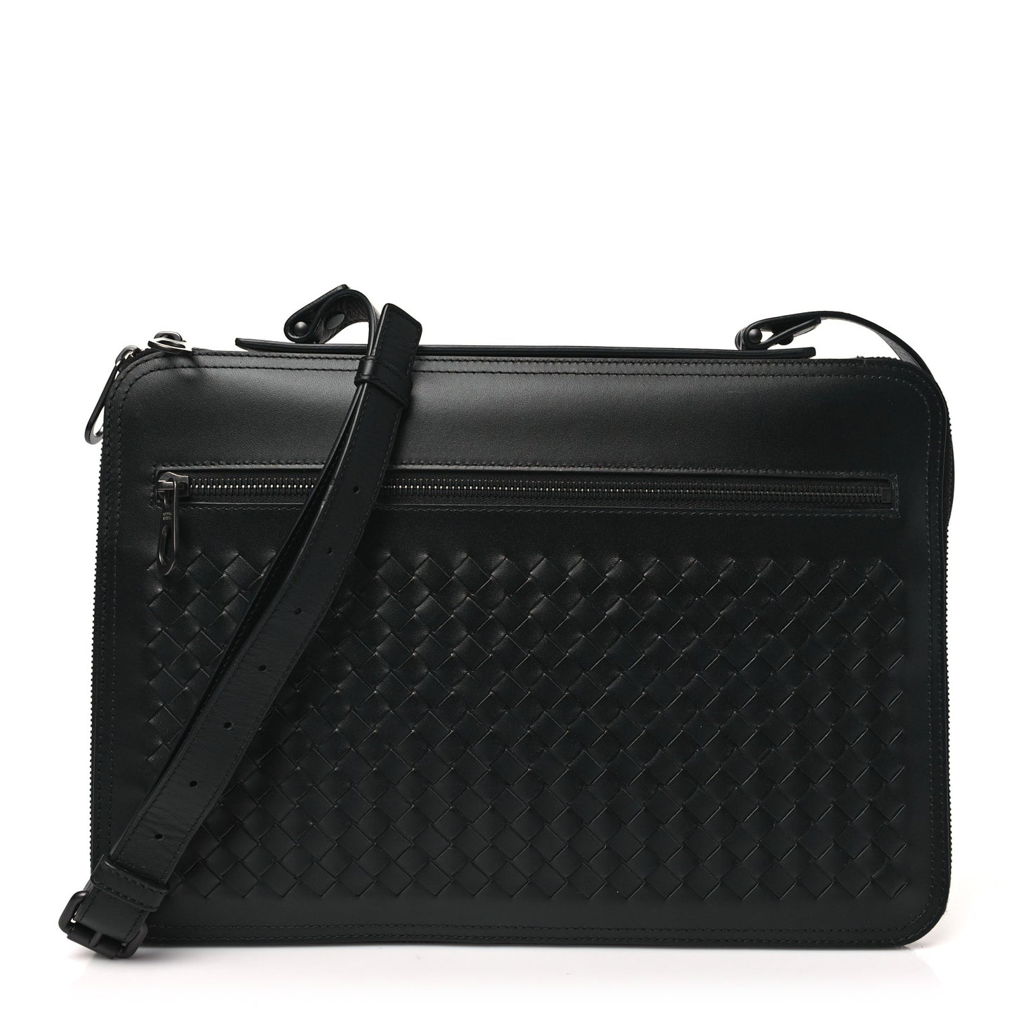 Intrecciato Slim Briefcase Black
