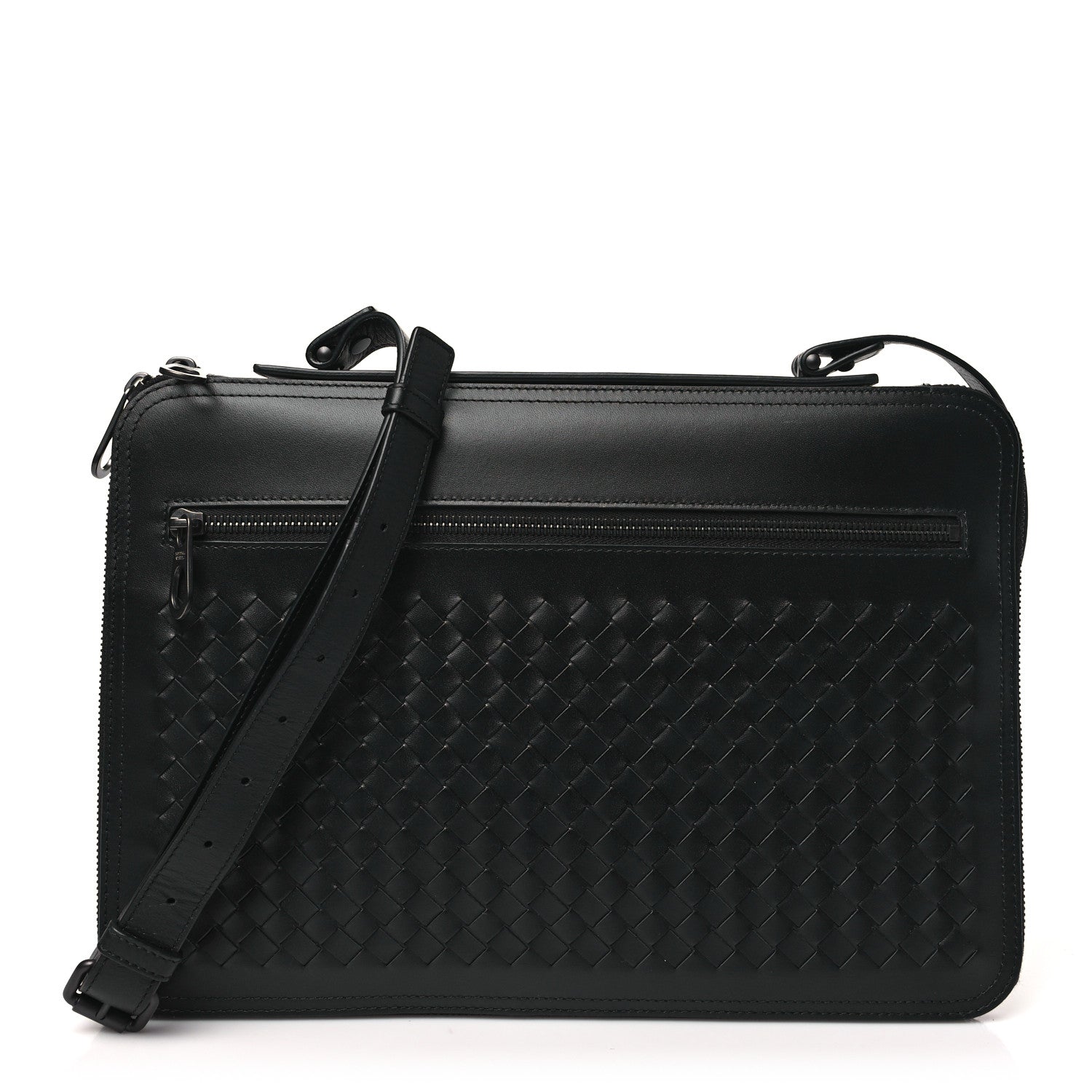 Bottega Veneta Intrecciato Slim Briefcase Black 1 of 9