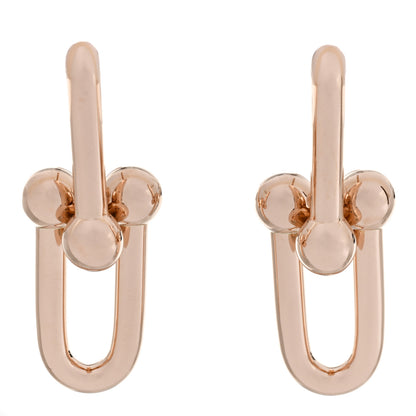 Tiffany 18K Rose Gold Large HardWear Link Earrings 1 of 5