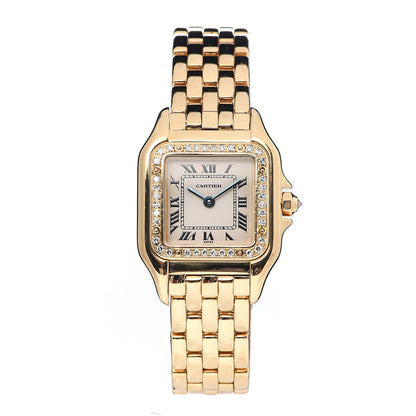 Cartier 18K Yellow Gold Diamond 22mm Panthere Quartz Watch 1 of 6