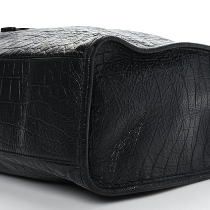 Saint Laurent Calfskin Crocodile Embossed Monogram Large Niki Shopping Bag Black 9 of 9