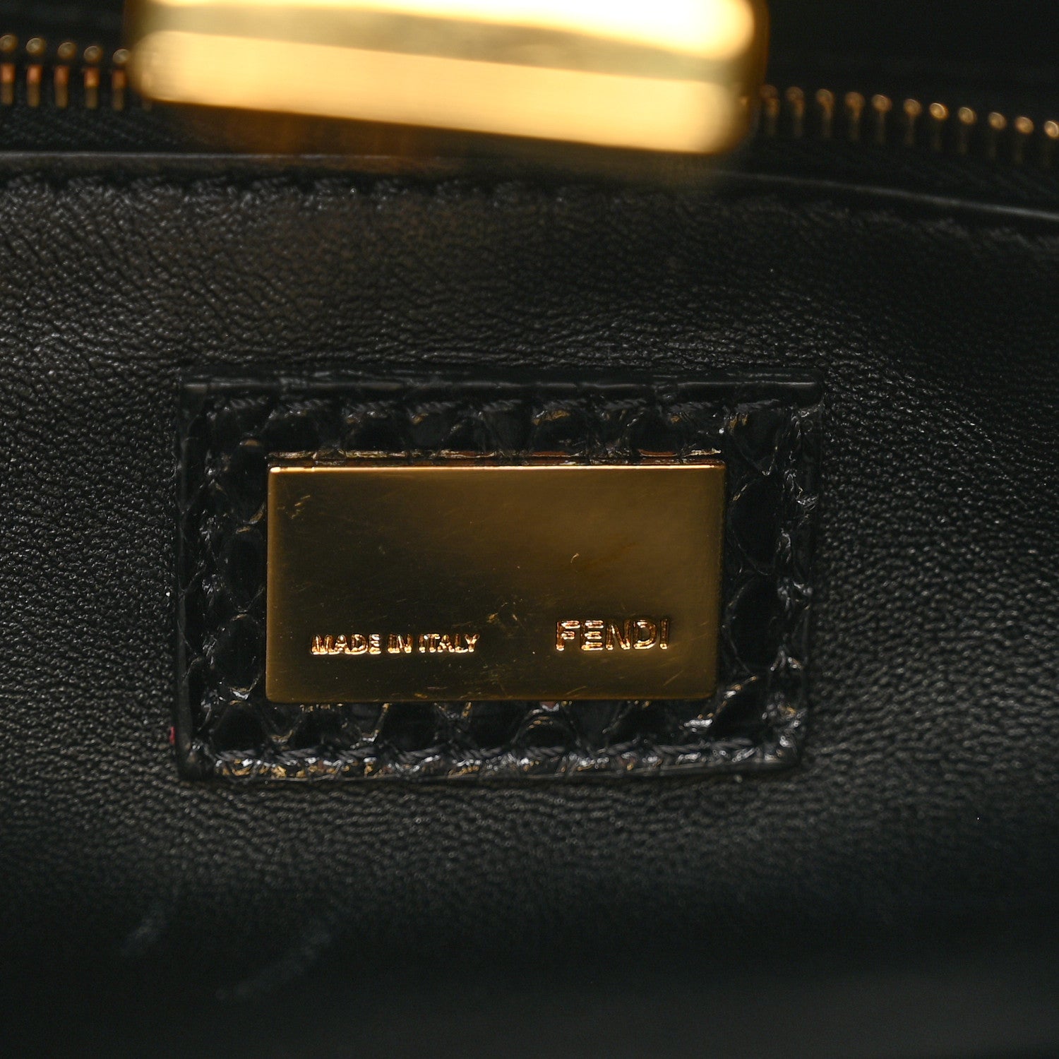 Fendi Snakeskin Nappa Mini Peekaboo Iconic Satchel Black 5 of 9