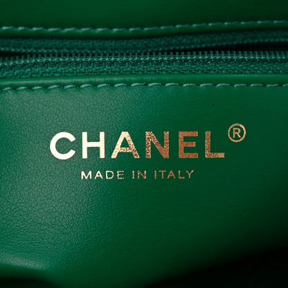 Chanel Shiny Aged Calfskin Quilted Nano Kelly Shopper Green 6 of 10