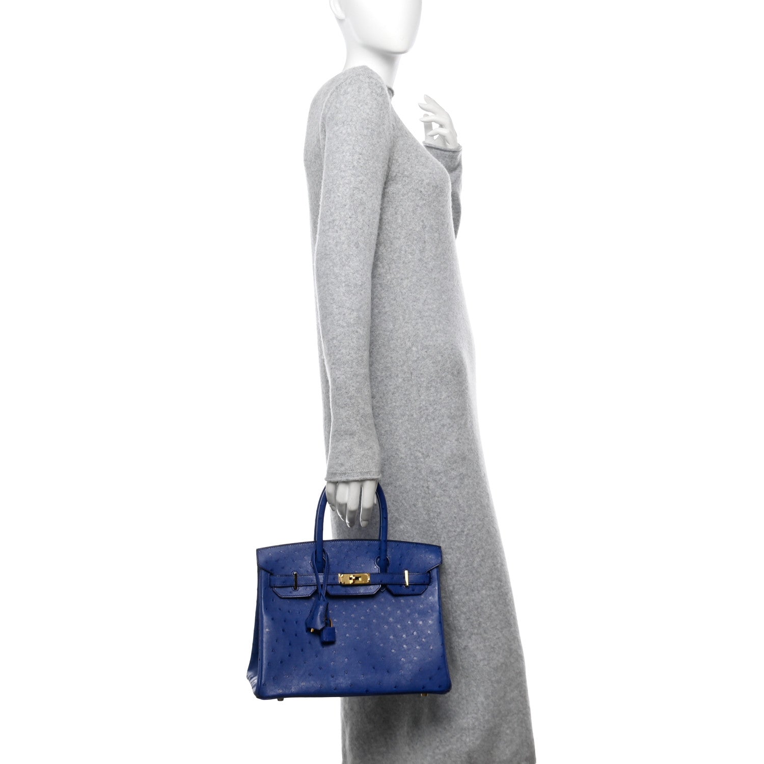 Hermes Ostrich Birkin 30 Bleu Saphir 2 of 11