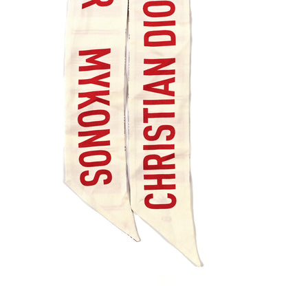 Christian Dior Silk Mykonos Scarf Ivory Red 2 of 3