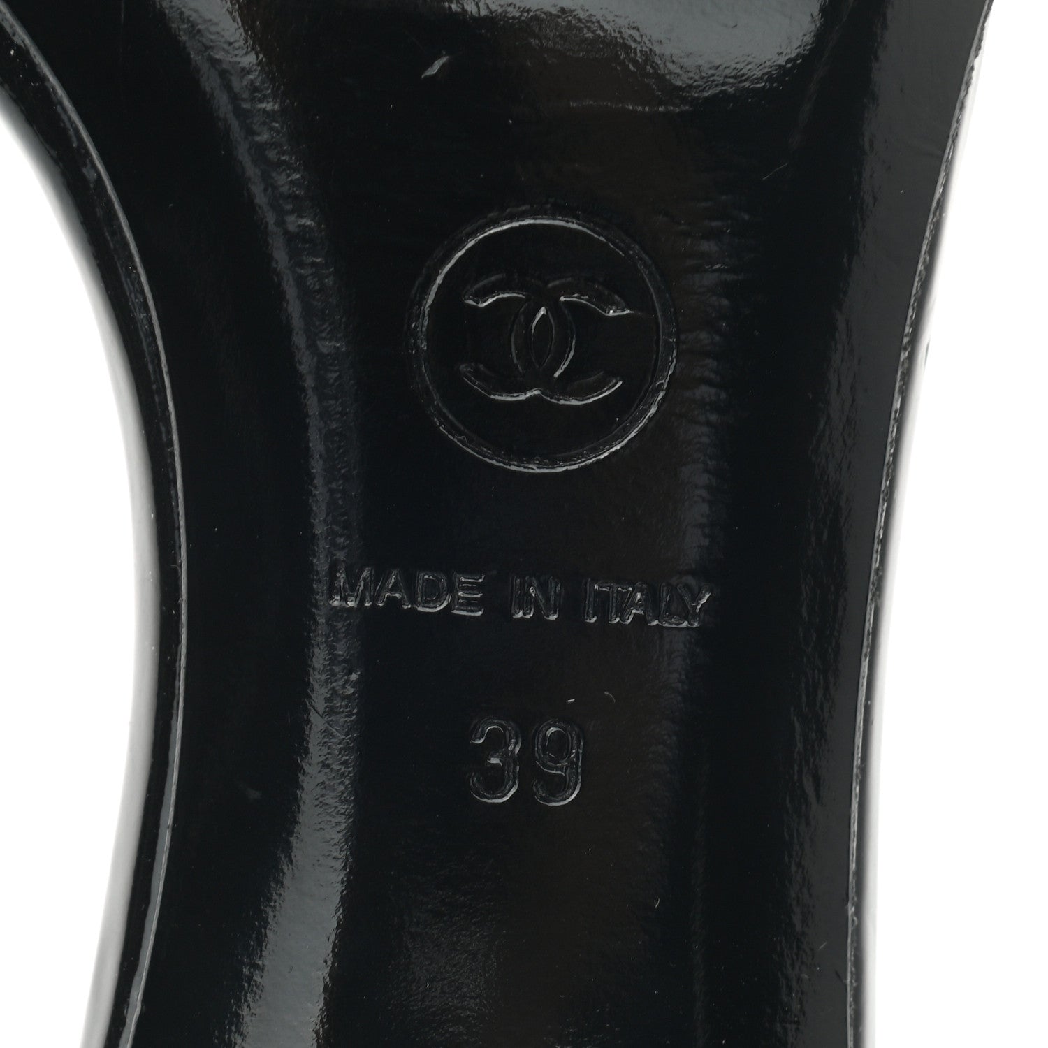 Chanel Patent Leather Camellia Mules 39 Black Ivory 6 of 7