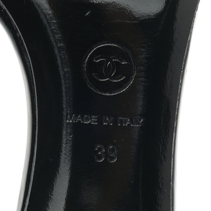 Chanel Patent Leather Camellia Mules 39 Black Ivory 6 of 7