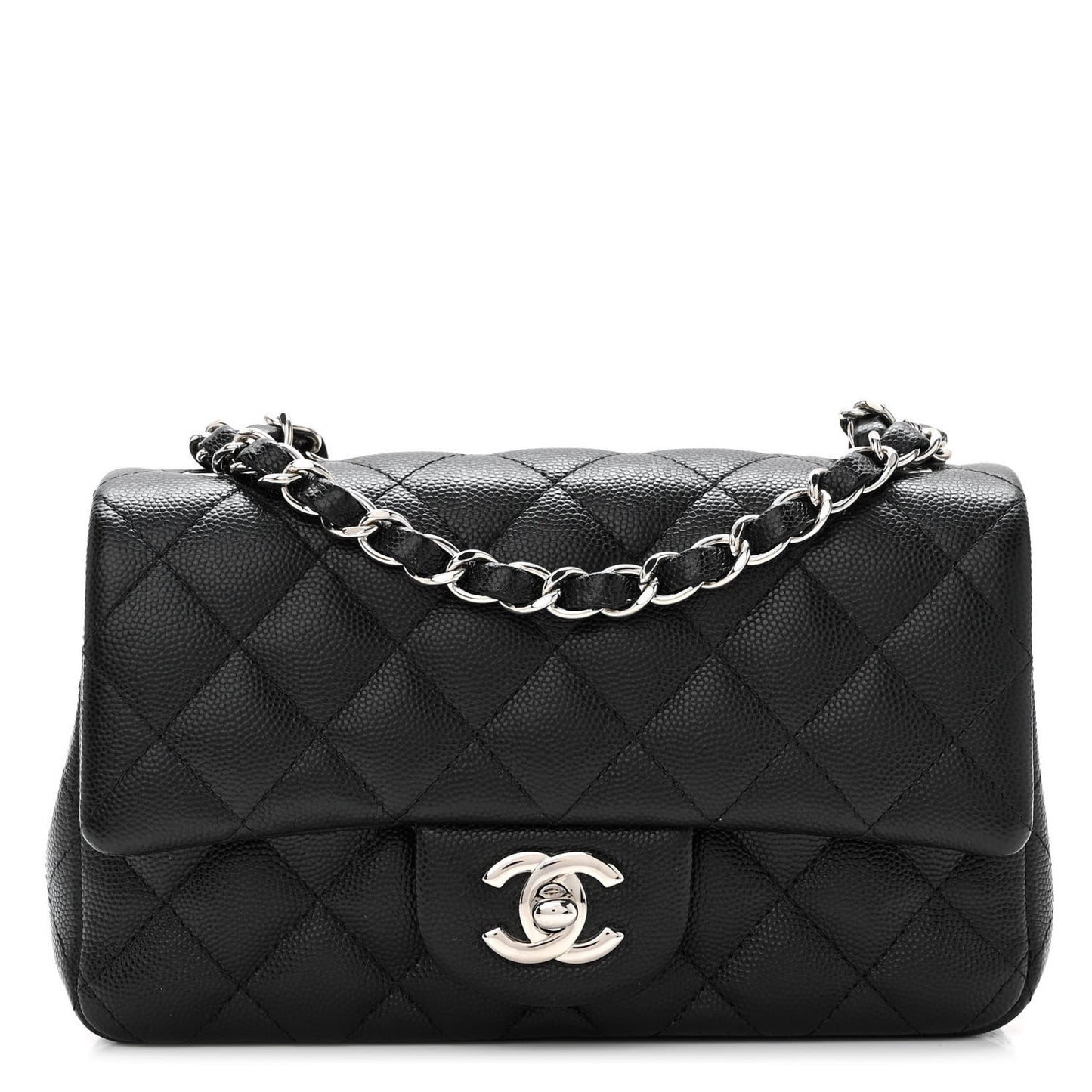 Caviar Quilted Mini Rectangular Flap Black