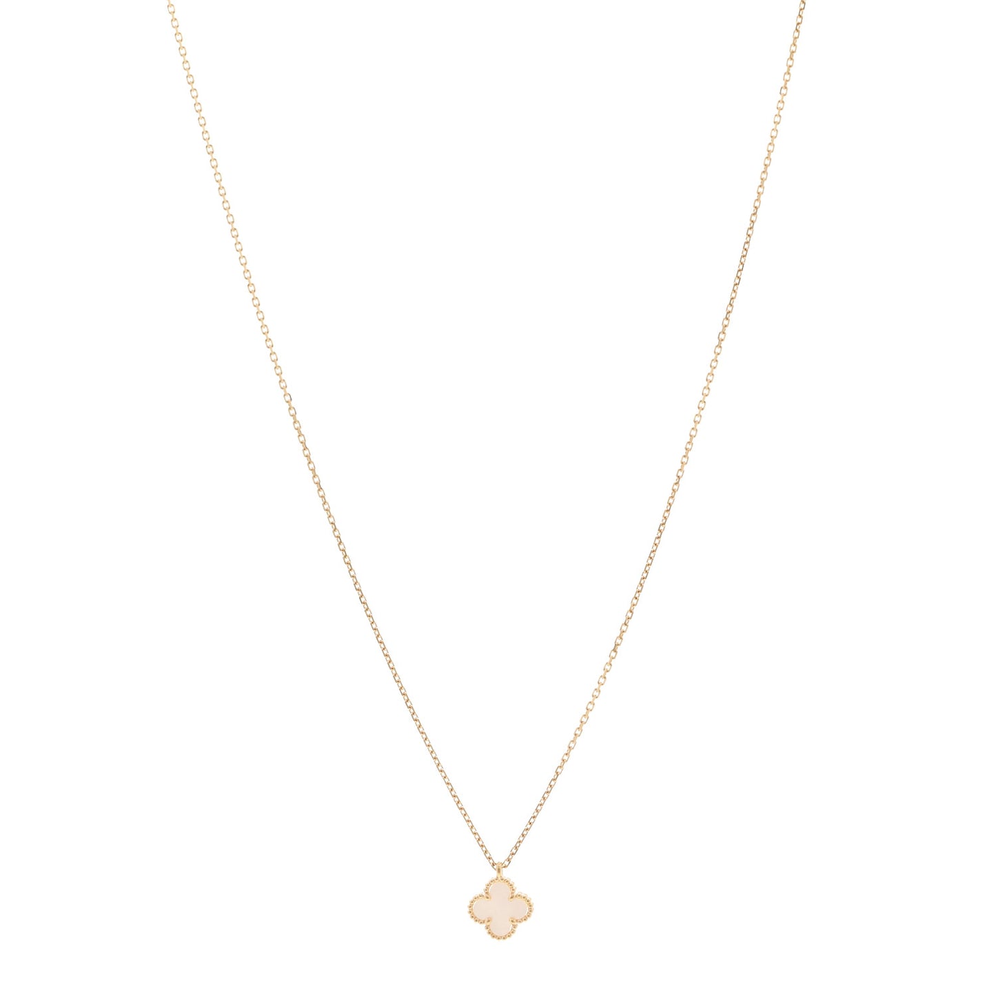 18K Yellow Gold Mother of Pearl Sweet Alhambra Pendant Necklace