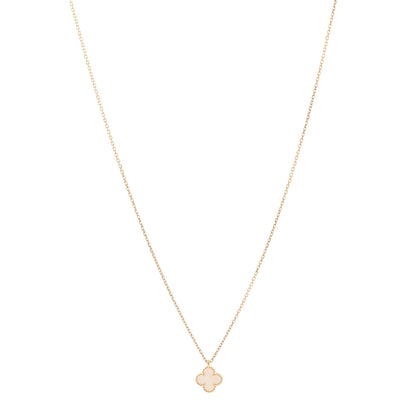 Van Cleef & Arpels 18K Yellow Gold Mother of Pearl Sweet Alhambra Pendant Necklace 1 of 6