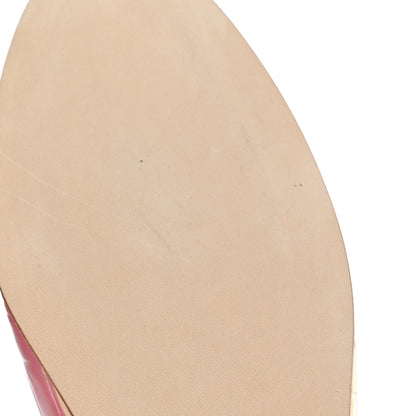 Chanel Iridescent Calfskin Crocodile Embossed Ballerina Flats  35.5 Pink 11 of 11