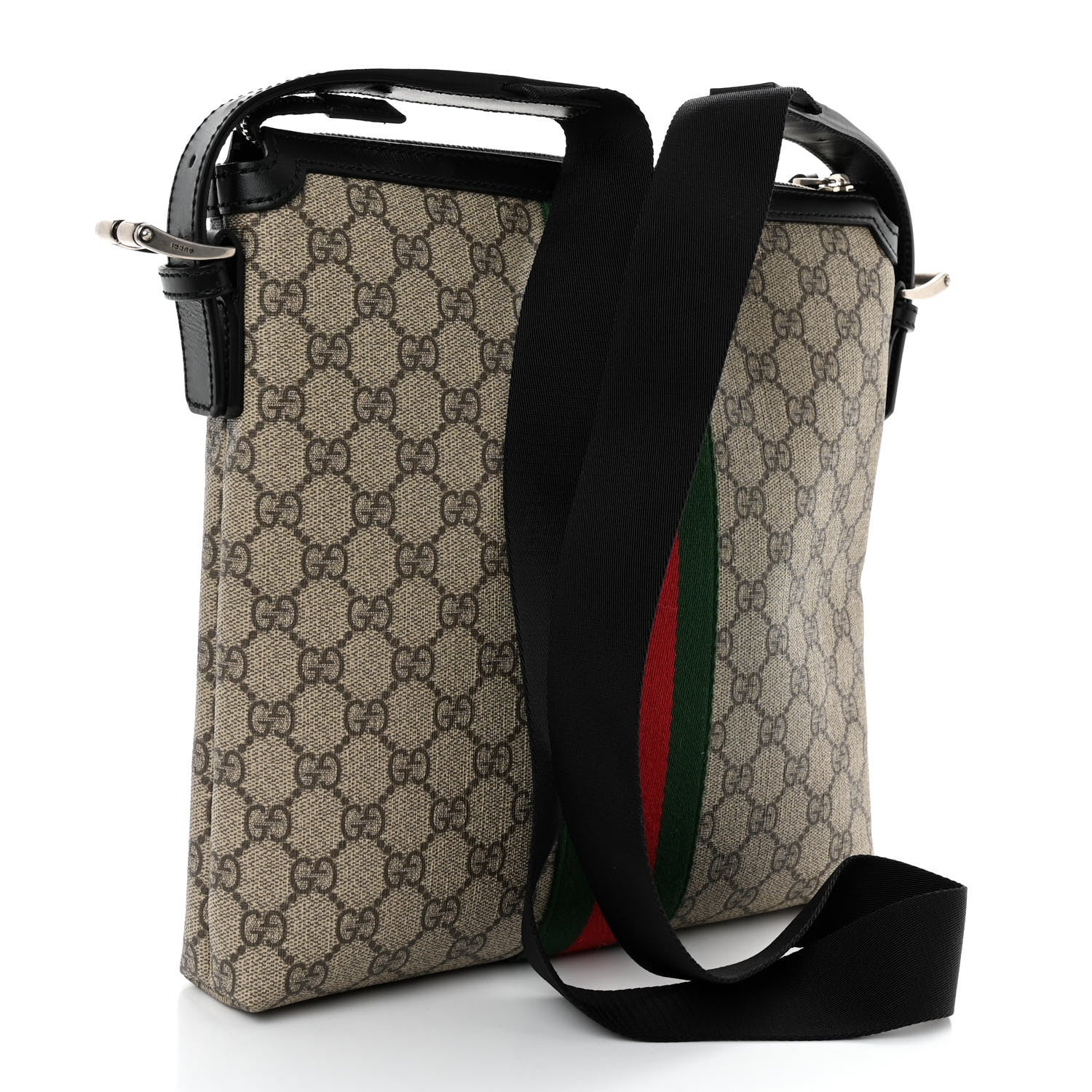 Gucci GG Supreme Monogram Web Messenger Bag Black 3 of 10